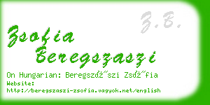 zsofia beregszaszi business card